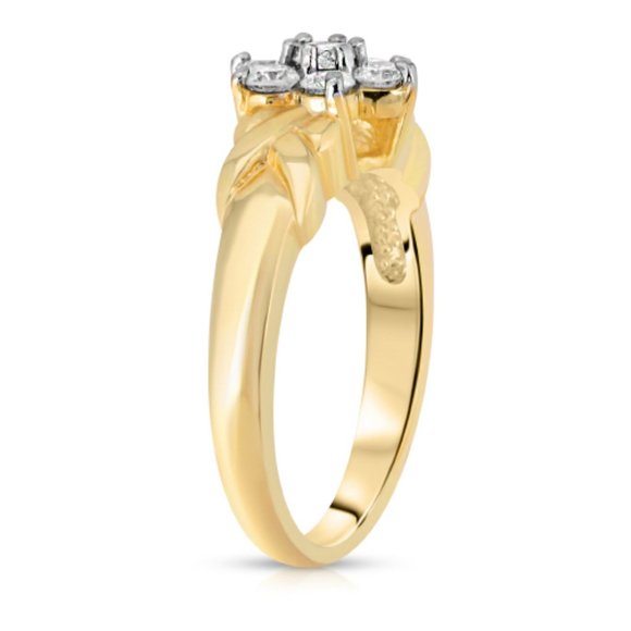 14K. SOLID GOLD RING WITH 0.25 CARATS DIAMONDS - Picture 2 of 5